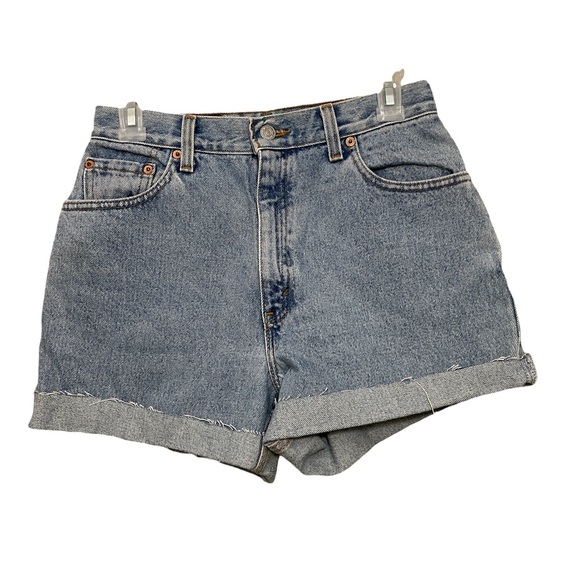 Levi’s 550 High-Rise Relaxed Fit Tapered Leg Cut Off Jeans Blue Size 10 reg Med - Picture 3 of 9